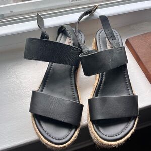 Steve Madden Black Platform Sandals